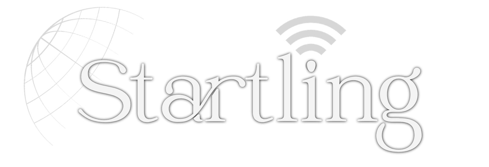startling new logo white